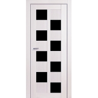 Дверь межкомнатная "Амати 13" Бьянко (Черное стекло)